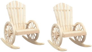 vidaXL Adirondack-Schaukelstühle 2 Stk. Massivholz Tanne 3207119