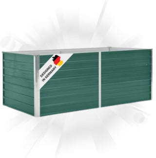 DELUKE® Hochbeet für Garten OSKAR Grün 160x80x45cm Verzinkter Stahl Hochbeet Metall Gartenbeet Kräuterbeet Blumenbeet Beet hoch Frühbeet für Garten Gemüsebeet