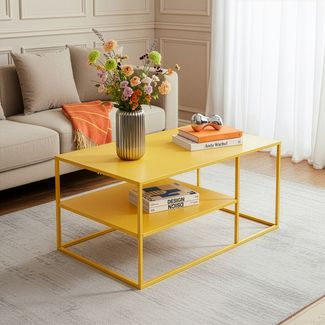 Couchtisch Solund 90x60x45 cm Gelb [en. casa]