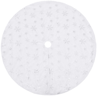 vidaXL Luxus-Weihnachtsbaumrock Weiß 90 cm Kunstfell 330272