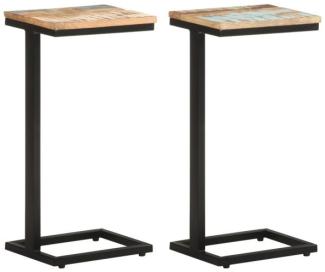vidaXL Beistelltische 2 Stk. 31,5x24,5x64,5 cm Altholz Massiv 321972