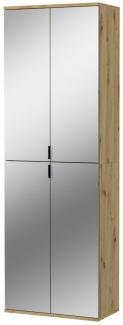 Garderobenschrank mit Spiegel Line-Up in Eiche 61 x 193 cm