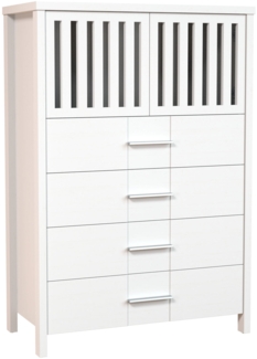 Kommode Highboard Lauro 90 x 43,5 x 130 cm 2-türig Kiefer weiß
