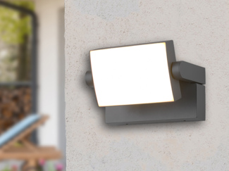 LED Außenwandleuchte KANSAS aus Aluminium in Anthrazit, Breite 20cm