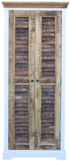 Garderobenschrank 80x190cm 'Nizza' Mango weiß natur