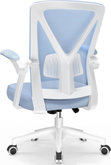 Ergonomischer Bürostuhl mit Lendenstütze Armlehnen Blau Wippfunktion