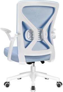 Ergonomischer Bürostuhl mit Lendenstütze Armlehnen Blau Wippfunktion