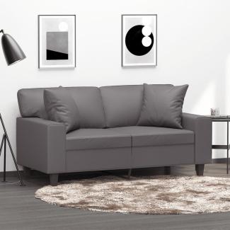 vidaXL 2-Sitzer-Sofa mit Zierkissen Grau 120 cm Kunstleder 3200863