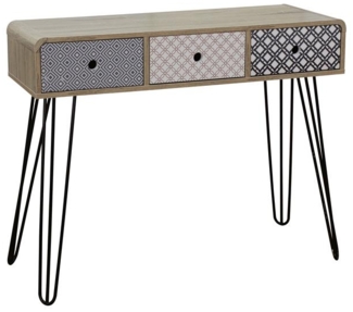 Konsolentisch 3 Schubladen 99 x 80,5 x 33,5 cm aus MDF