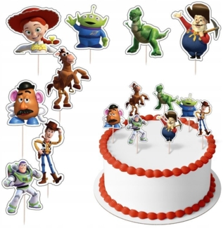 Festivalartikel Tortenstecker TOY STORY Topper Set 8 Stk Geburstag Torten Deko Kuchen Junge