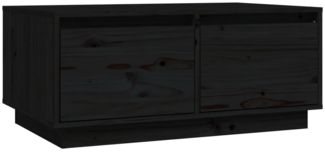 Couchtisch, Sofatisch Schwarz 80x50x35 cm Massivholz Kiefer