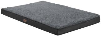 Juskys Hundebett Milow orthopädisch 112x81cm - Hundekissen flauschig & stabil - Bezug abnehmbar & waschbar – Hundematte für große Hunde - Grau