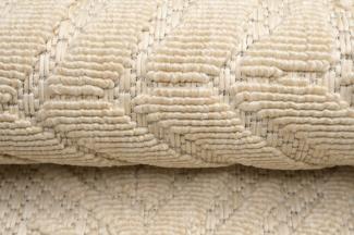 Mazovia Designteppich In- & Outdoor Teppich Wetterfest & UV-beständig Balkon - Beige Cream, 60 x 100 cm, Höhe 6 mm, Kurzflor - niedrige Florhöhe, Weich, Pflegeleicht, Flachgewebe