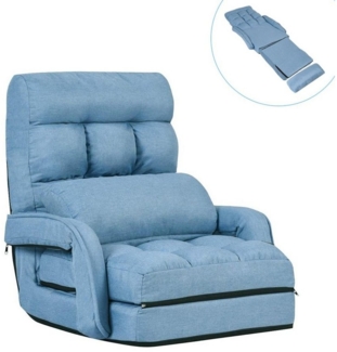 COSTWAY Relaxsessel Liegebett, verstellbar,klappbar,mit Armlehnen&Kissen