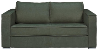 Vente-unique - Schlafsofa mit Matratze 3-Sitzer - Strukturstoff - Grün - Liegefläche 140 cm - Matratze 18 cm - LORETO