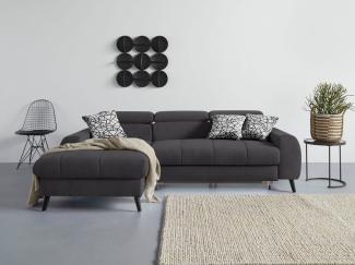 COTTA Ecksofa Mia L-Form, 3-tlg.-Kissen-Set, Recamiere, wahlweise mit oder ohne RGB-Beleuchtung