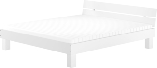 Massivholzbett 200x200 Buche Großfamilienbett Doppelbett waschweiß wählbares Zubehör 60.86-20WRollrost und Matratze inkl.