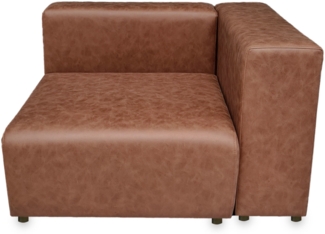 Sofa-Modul Suldal Eckelement rechts Wildlederimitat Hellbraun [en. casa]