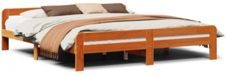 vidaXL Massivholzbett ohne Matratze Wachsbraun 180x200 Kiefernholz 855465