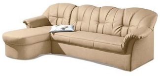 DOMO collection Ecksofa Papenburg, zeitlose Rückensteppung, elegante Formensprache, L-Form, in großer Farbvielfalt, wahlweise mit Bettfunktion