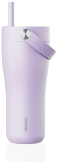 Thermo Trinkflasche mit Strohhalm Thermobecher Edelstahl EQUA Carry Cup 0,6L Lavendel 310139