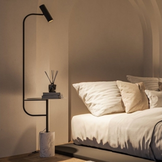 Neona Stehlampe ARTEMIS Schwarz, Bewegliches Leuchtelement, GU10 6W, Warmweiß