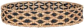 Tablett, Seegras, schwarz/natur, ø38 cm