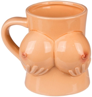 Tasse mit Brüsten 9 x 11 cm Kaffeetasse als Gag Junggesellenabschied Boob Mug