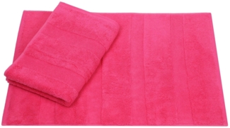 Betz Badematte 2er Set Badvorleger Deluxe Größe 50 x 68 cm, strapazierfähig, Baumwolle, rechteckig, unbeschichtet