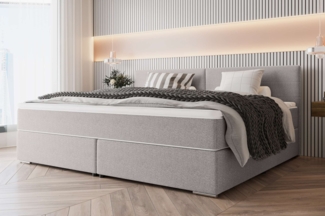 99rooms Phönix Familienbett Boxspringbett 240×200 cm Webstoff MALMO_NEW Hellgrau