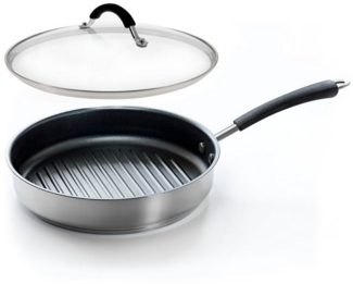 Coolinato Grillpfanne 2tlg Set 26cm Pfanne + Glasdeckel, (2-tlg)