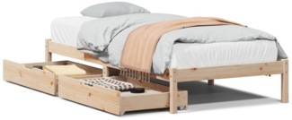 vidaXL Massivholzbett ohne Matratze 90x190 cm Kiefer 3301422