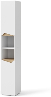 Badschrank Marelle Weiß/Artisan 30 x 180 cm mit Türen, und offenen Fächern Vicco