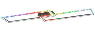 RGB LED Deckenleuchte, dimmbar, Fernbedienung, L 121 cm