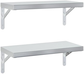 vidaXL Wandregale 2 Stk. 50x23,5 cm Silbern Edelstahl 3214510