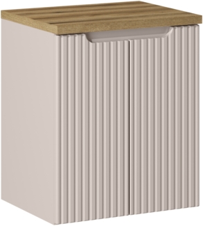 NOVA CASHMERE 50 cm großes Badmöbel-Set mit Tischplatte (40x50cm), Kaschmir matt,Eichenküste Evoke