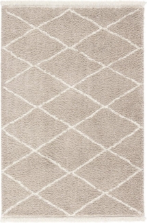 Tesso Living Hochflor-Teppich BLAKE Shaggy Teppich Wohnzimmer Rauten Design, rechteckig, Höhe: 3 mm, Langflor, skandinavisches Design, gemütlich strapazierfähig, langlebig