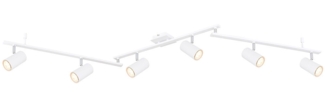 Deckenstrahler, Spots beweglich, weiß matt, L 180 cm