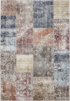 Interiyou Teppich Gent, Rechteckig, Höhe: 5 mm, Vintage Kurzflor für Wohnzimmer, Schlafzimmer, waschbar, pflegeleicht