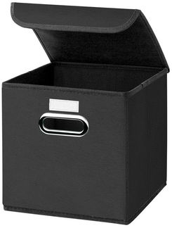 StickandShine Faltbox 5er Set mit Deckel 25x25 cm – Hellgrau, Schwarz, Weiß, Türkis, Creme