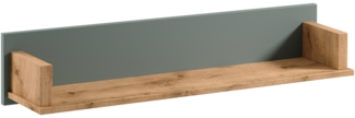 AX LIVING Bücher Regal „Iseonia P1“ – 110 cm breit, Eiche Wotan/Grün