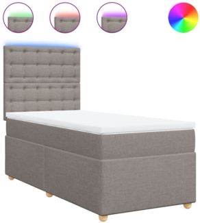 vidaXL Boxspringbett mit Matratze Taupe 100x200 cm Stoff 3293509