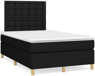 vidaXL Boxspringbett mit Matratze & LED Schwarz 120x190 cm Stoff 3270276