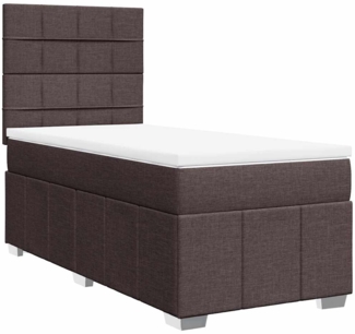 vidaXL Boxspringbett mit Matratze Dunkelbraun 90x200 cm Stoff 3291554