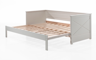 Kojenbett mit Auszug, Liegefläche von 90x200 auf 180x200 erweiterbar, Kiefer mit MDF weiß lackiert