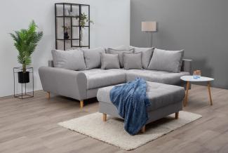 Home affaire Ecksofa Rice L-Form, Set, mit Bonnellfederkern, Hocker & Kissen, Ottomane beidseitig montierbar