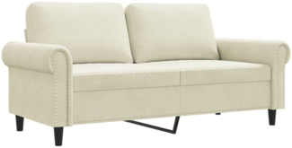 vidaXL 2-Sitzer-Sofa Creme 140 cm Samt 359537