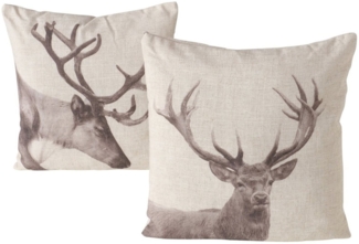 BOLTZE Dekokissen Hunting Kissen sortiert beige 45x45cm (1 Stück)