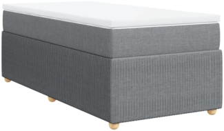 vidaXL Boxspringbett mit Matratze Hellgrau 100x200 cm Stoff 3285546