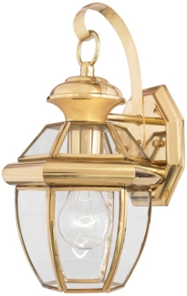 Außenleuchte, Wandleuchte, Messing Glas, H 31,1 cm
